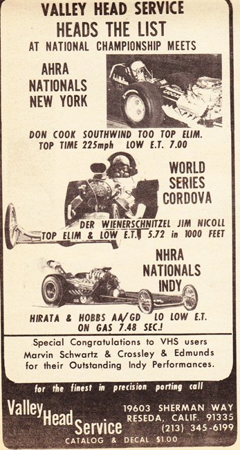 Classic drag strip and high performance ads